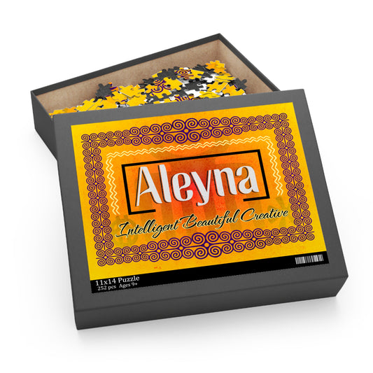 Personalized Custom Name Jigsaw Puzzle Adorned with Beautiful African Adinkra symbols.