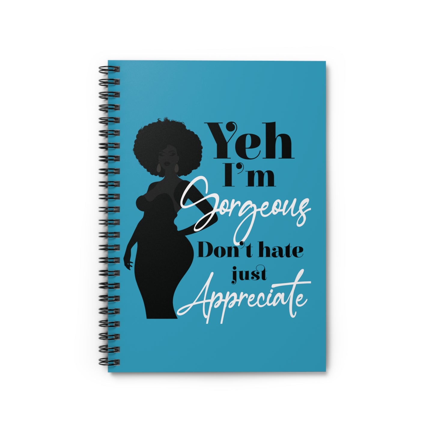 Positive Affirmation, Self Love Spiral Notebook for Curvaceous Women of Color