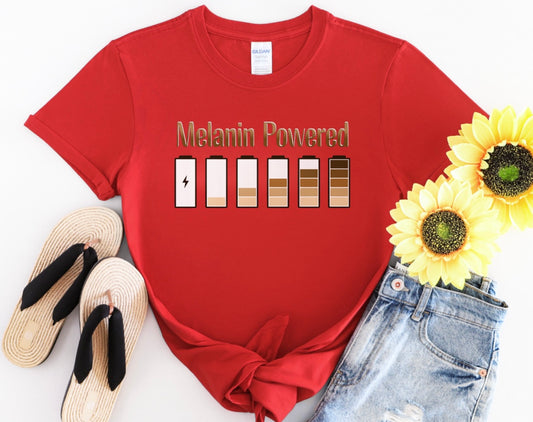 Graphic T-Shirt Showing the Power of Melanin for Black Women