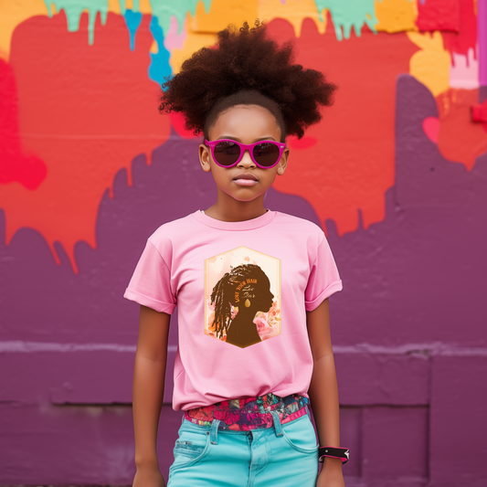 Love You Locs, Positive Affirmation Graphic T-Shirt for Kids.