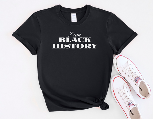 Black History Month Minimal Text T-Shirt. I am Black History.