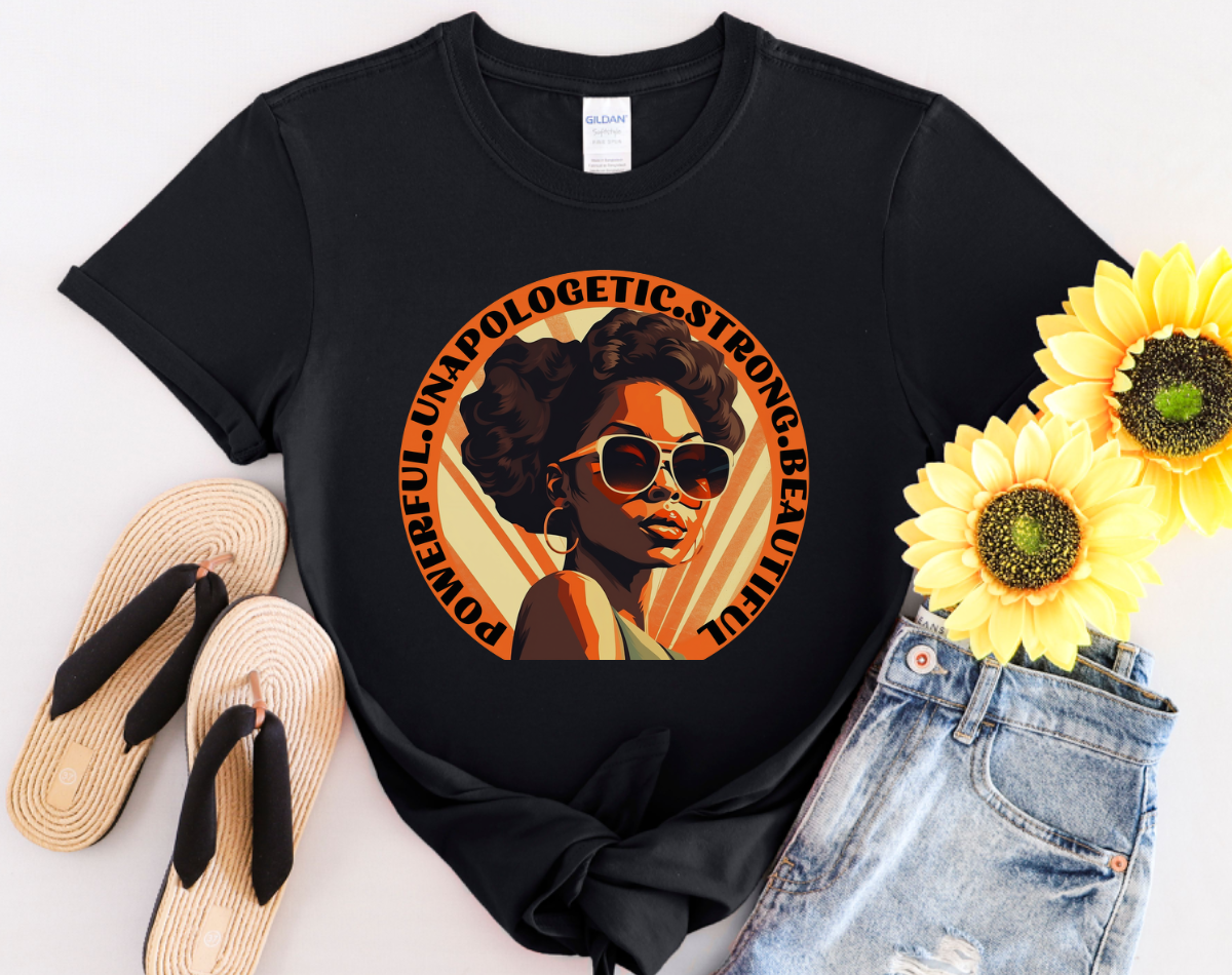 Retro Style, Positive Affirmations Graphic T-shirt for Black Women