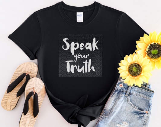 Speak Your Truth T-shirt. Positive Powerful Words for Self Empowerment