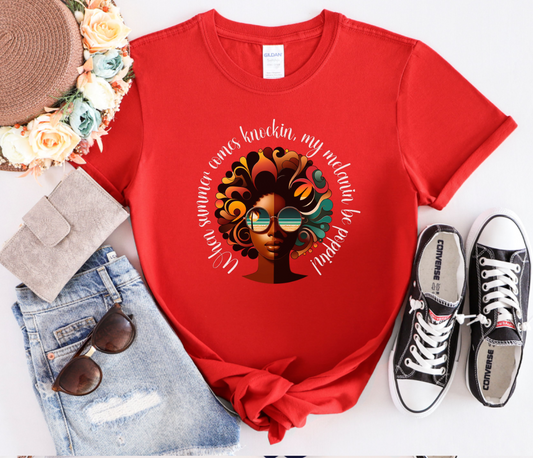 Summer T-Shirt for Women Poppin’ that Melanin